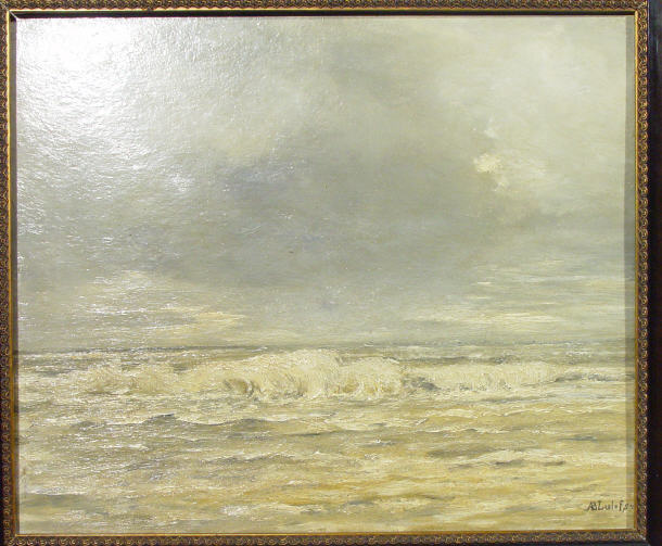 Appraisal: A Blulufs - Oil onto panel of rolling waves in