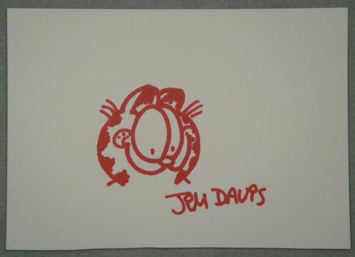 Appraisal: Jim Davis b colored marker on card stock Garfield x