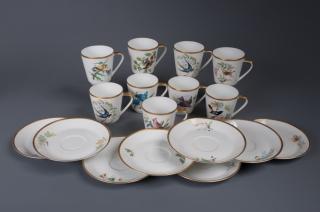 Appraisal: Audubon German Tea Set Seventeen Includes eight saucers - in