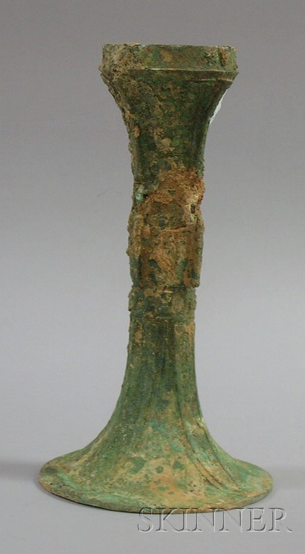 Appraisal: Archaic-style Bronze Ku-form Vase ht in