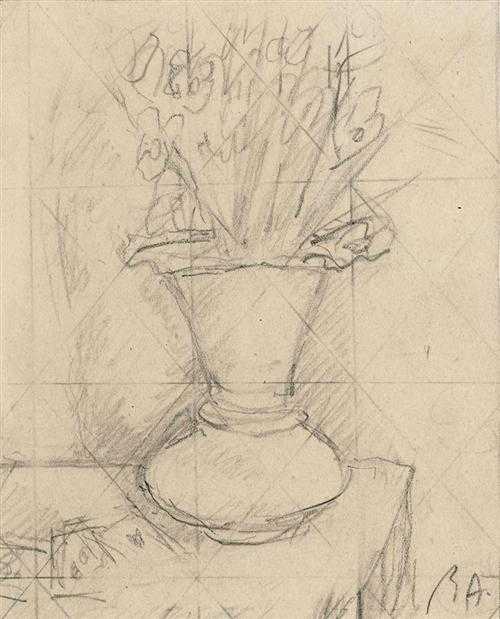 Appraisal: AUBERJONOIS RENE Lausanne Nature morte Pens es Pencil on paper