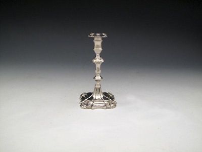 Appraisal: A George III cast silver taper stick by Ebenezer Coker