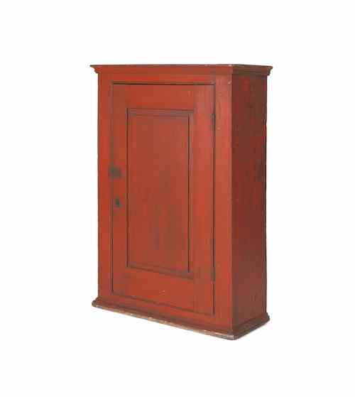 Appraisal: Pennsylvania painted hanging cupboard h w