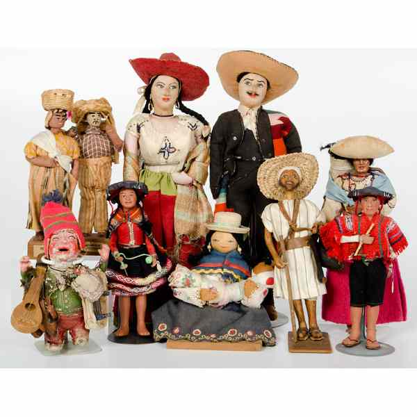 Appraisal: Spanish Ethnic Character Dolls Mexico Peru th century a group