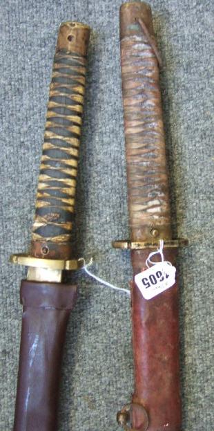 Appraisal: Two replica Japanese katana swords