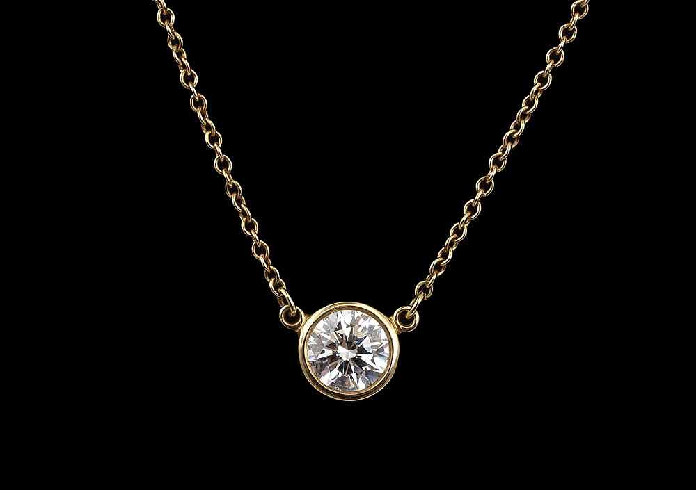 Appraisal: ELSA PERETTI TIFFANY CO DIAMOND PENDANT NECKLACE K yellow gold