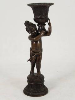 Appraisal: LARGE BRONZE FIGURAL PLANTER LARGE BRONZE FIGURAL PLANTER OF YOUNG