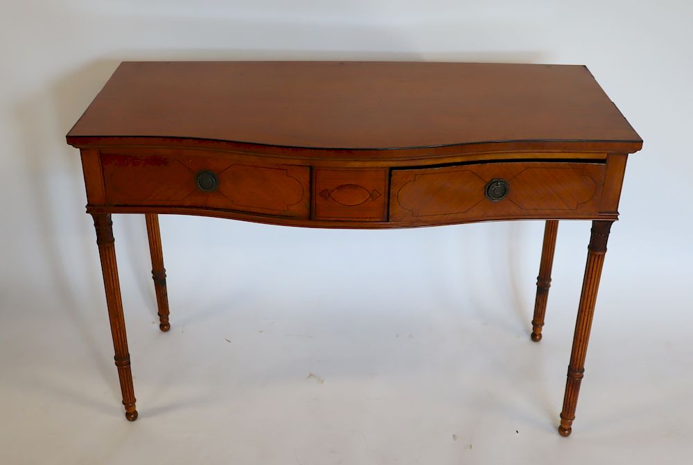 Appraisal: Antique Inlaid Bowfront Drawer Server From a Scarsdale estate -