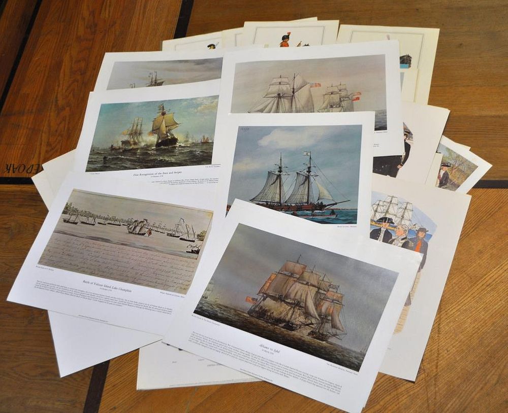 Appraisal: Large Group Modern War History Prints comprising Historische Uniformen calendar