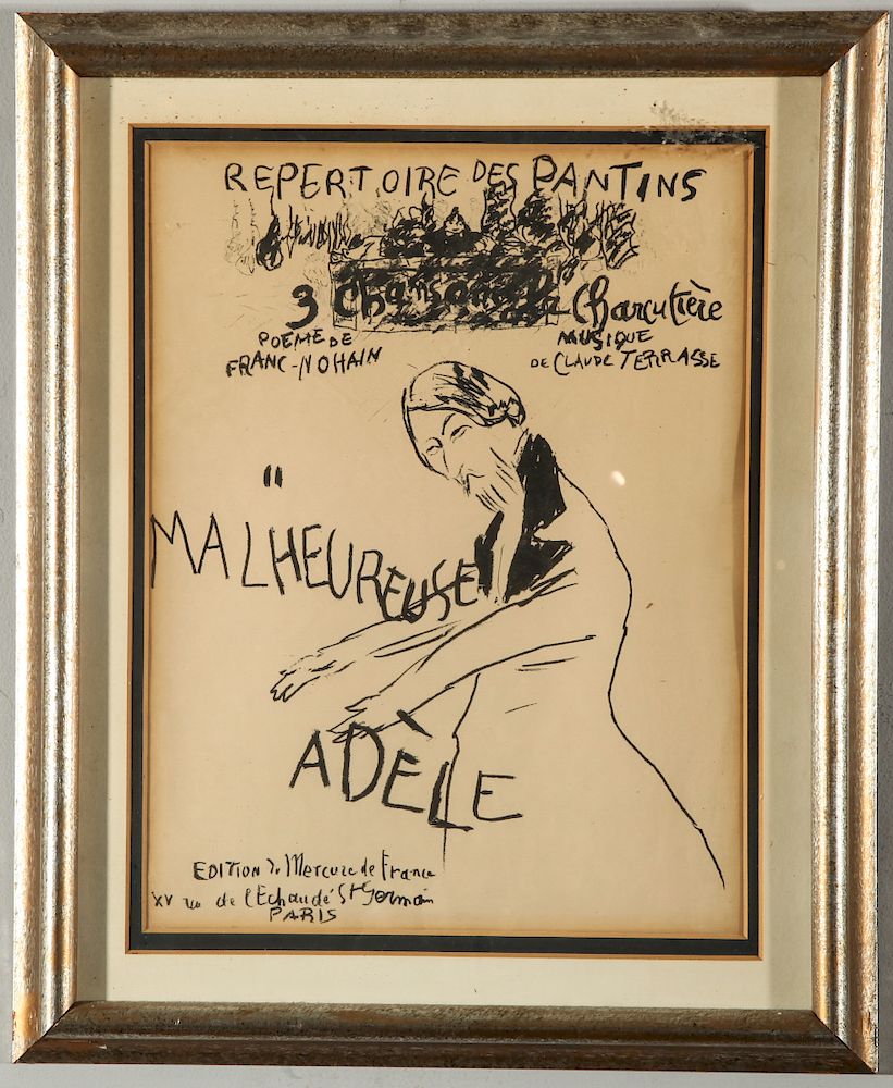 Appraisal: Pierre Bonnard Malheureuse Adele Lithograph Pierre Bonnard French - Malheureuse