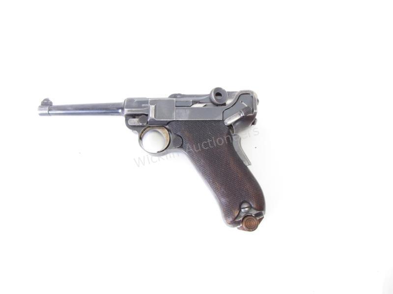 Appraisal: DWM Luger Pistol-Round barrel Chambered in mm Blued semi auto