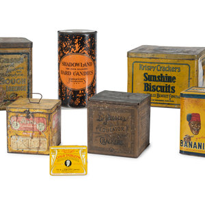 Appraisal: Seven Advertising Biscuit and Candy Tins Early th Century including