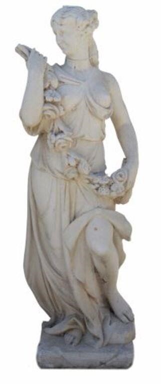 Appraisal: Large cast stone garden sculpture a Classical beauty th c