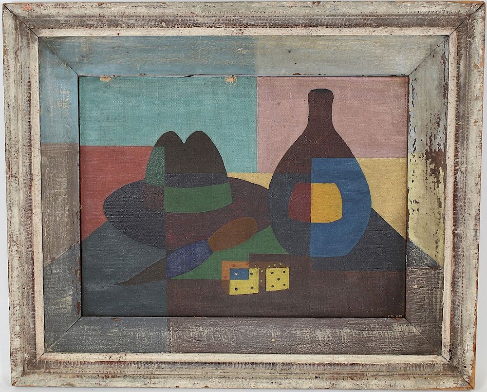 Appraisal: th C Cubist Still Life Signed th C Cubist Still