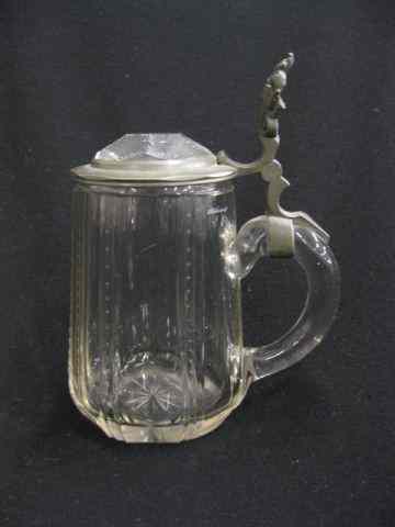 Appraisal: German Cut Crystal Stein prism inlaidpewter top - ''