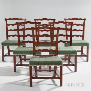 Appraisal: Set of Six Mahogany Dining Chairs Portsmouth New Hampshire c