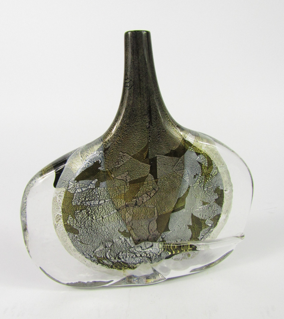 Appraisal: A Michael Harris Isle of Wight glass Azurene Axe vase