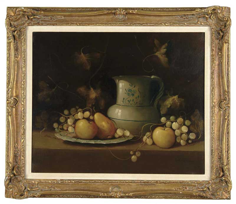 Appraisal: A DURAN th Century TABLE TOP STILL LIFE Oil on