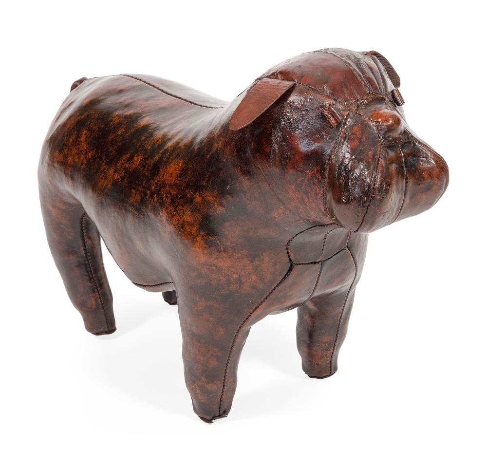 Appraisal: DIMITRI OMERSA BULLDOG-FORM FOOTSTOOL CIRCA HEIGHT LENGTH DIMITRI OMERSA BULLDOG-FORM