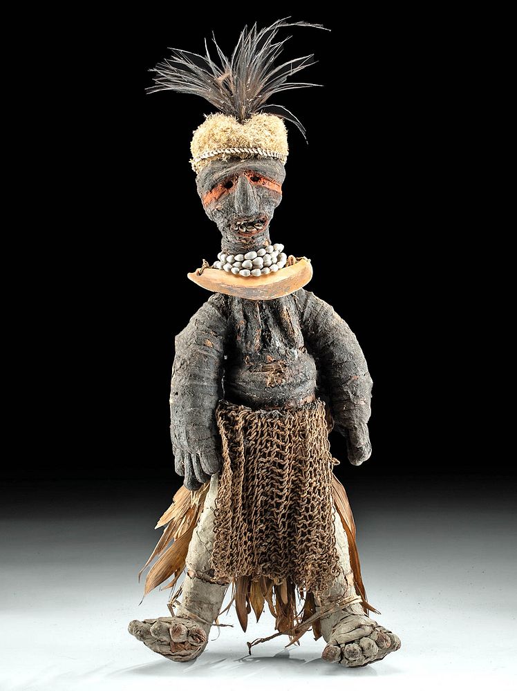 Appraisal: Early th C Papua New Guinea Fiber Clay Mendi Doll