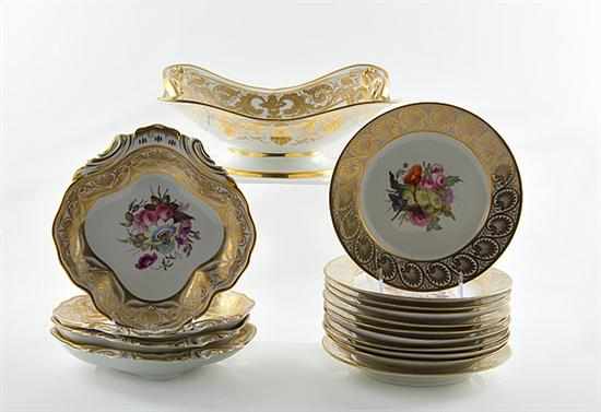 Appraisal: Derby botanical partial dessert service circa - each painted with