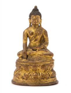 Appraisal: A Gilt Bronze Figure of Buddha Height inches A Gilt