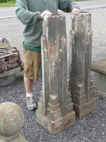 Appraisal: Pair cast iron C Art Deco columns signed ''Union Made