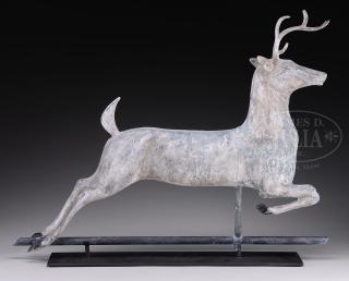 Appraisal: LEAPING STAG WEATHERVANE ATTRIBUTED TO WASHBURN CO LEAPING STAG WEATHERVANE