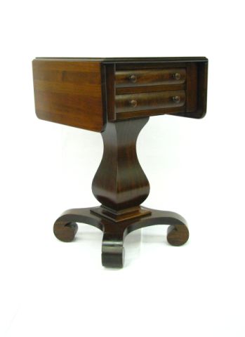 Appraisal: American Empire style mahogany two-drawer stand made by Imperial Furniture