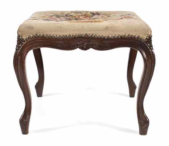 Appraisal: A Louis XV Style Tabouret having a square upholstered top