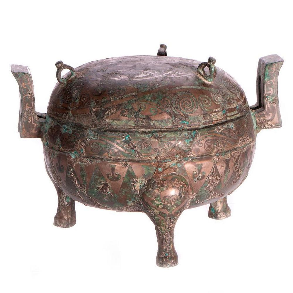 Appraisal: Chinese bronze censer A Chinese Han Dynasty style bronze censer