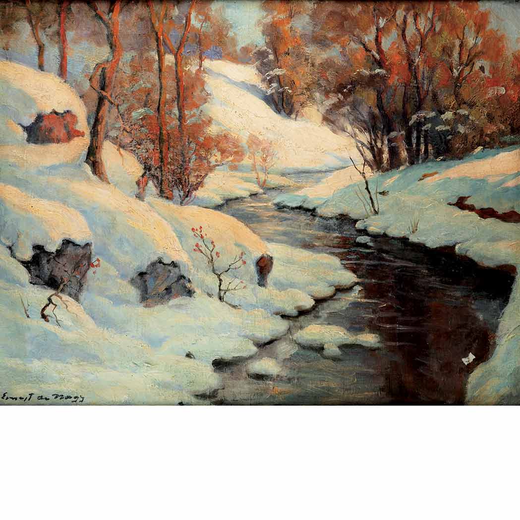 Appraisal: Ernest de Nagy American - Winter Landscape Signed Ernest de