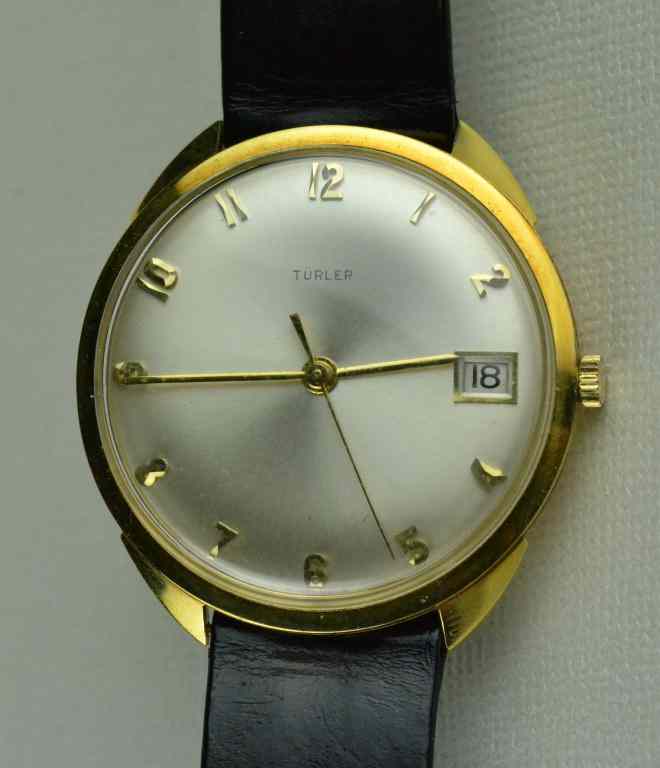 Appraisal: Turler Men's Watch Karat Yellow GoldWith a black leather strap