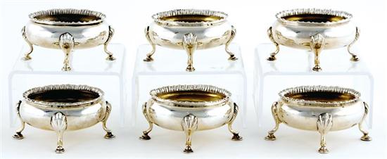 Appraisal: Victorian sterling salt cellar set George Lambert London dated ovoid