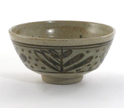 Appraisal: Bernard Leach - a stoneware bowl painted to the exterior