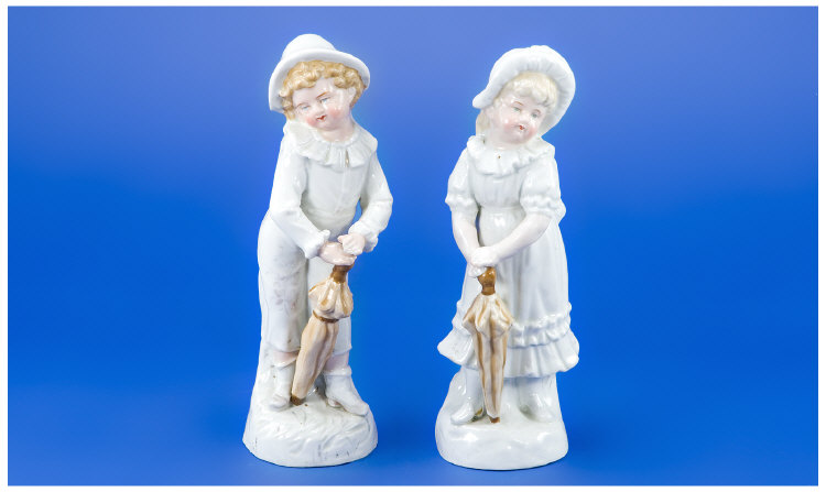 Appraisal: Pair of German Figures of Children in Nineteenth Century Costume