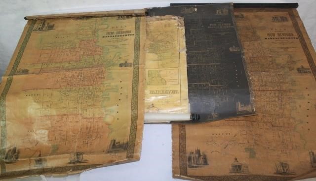 Appraisal: LOT OF FOUR TH C CANVAS BACKED MAPS TOINCLUDE TWO