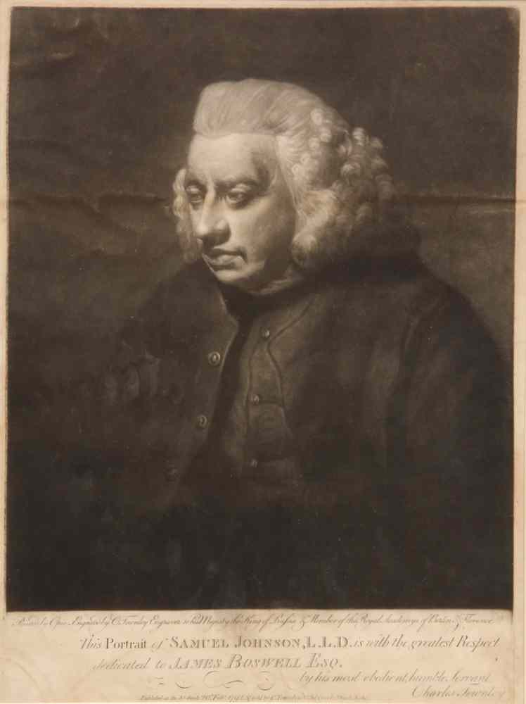 Appraisal: MEZZOTINT PORTRAIT OF DR SAMUEL JOHNSON- from a painting by