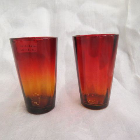 Appraisal: Amberina Art Glass Juice Tumblers excellent