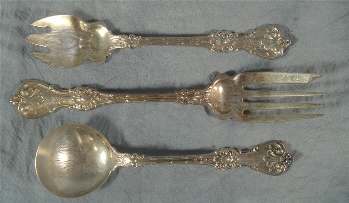 Appraisal: pcs Whiting King Edward sterling silver flatware c o ea