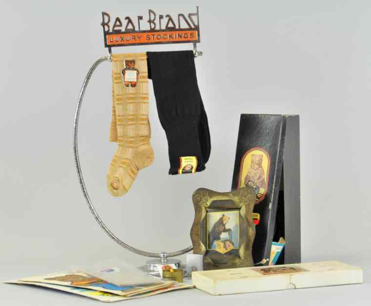 Appraisal: BEAR BRAND DISPLAY RACK HOSIERY ITEMS Interesting grouping includes Luxury