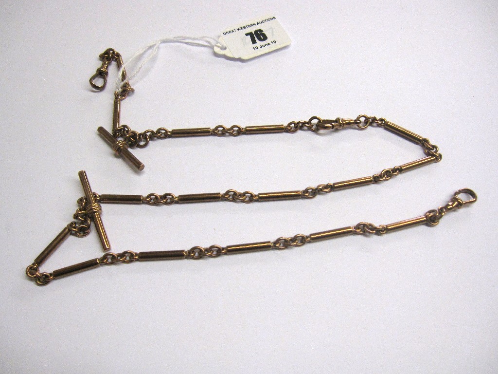 Appraisal: Nine carat rose gold fancy link Albert chain Approx gms