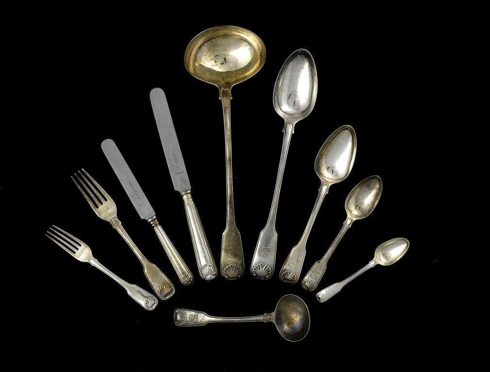 Appraisal: A GEORGE III TABLE SERVICE FOR TWELVE Fiddle Thread and