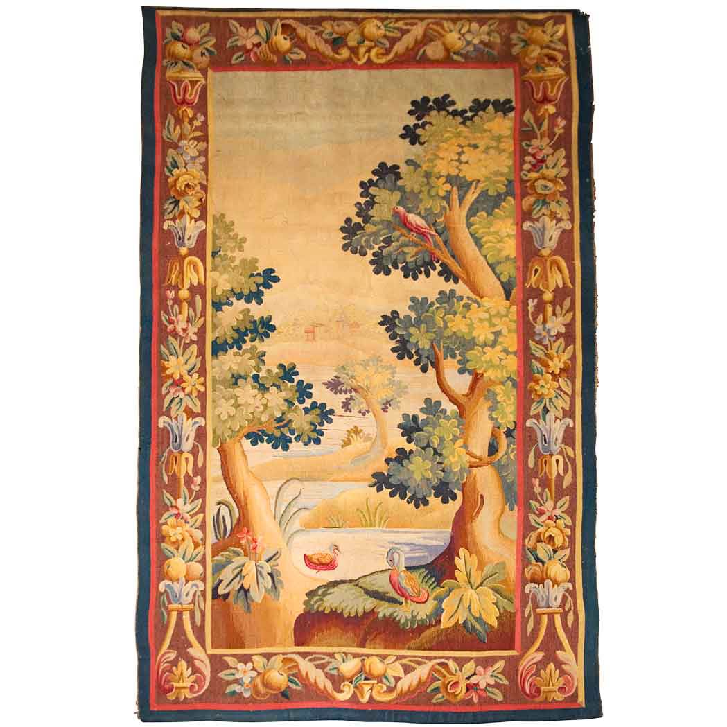 Appraisal: Aubusson Verdure Tapestry France th century Two ducks and a