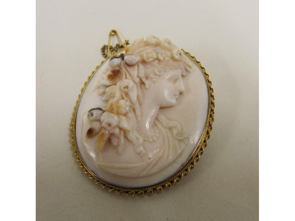 Appraisal: Fifteen carat gold mounted cameo brooch