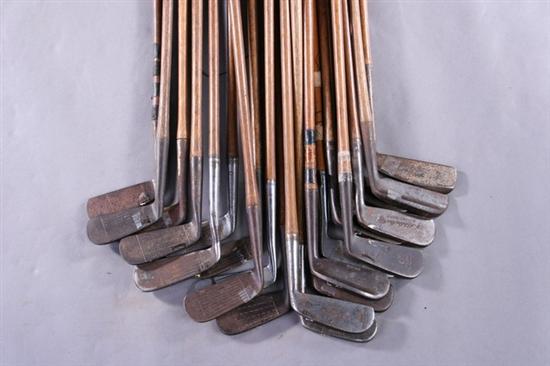 Appraisal: TWENTY ONE VARIOUS WOOD SHAFT GOLF PUTTERS all or earlier