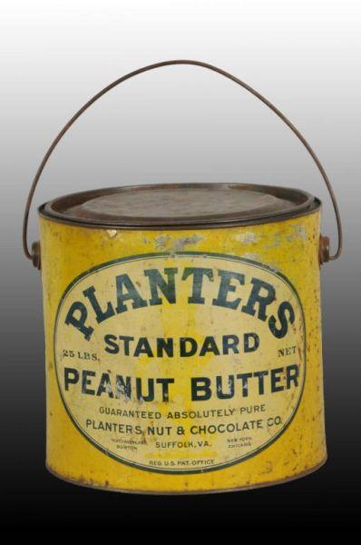 Appraisal: Tin Litho Planters Peanut Butter lb Pail Description General overall