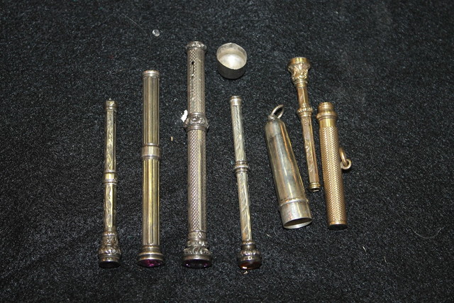 Appraisal: A COLLECTION OF VARIOUS PROPELLING PENCILS including several silver examples