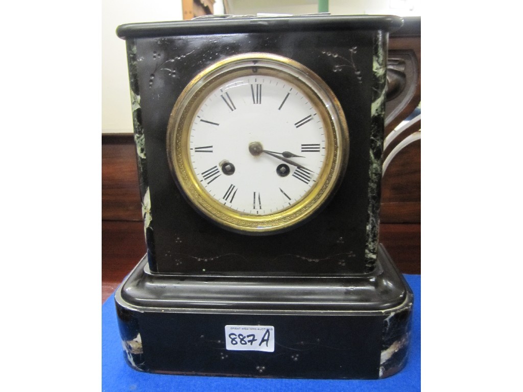 Appraisal: Victorian black slate mantel clock