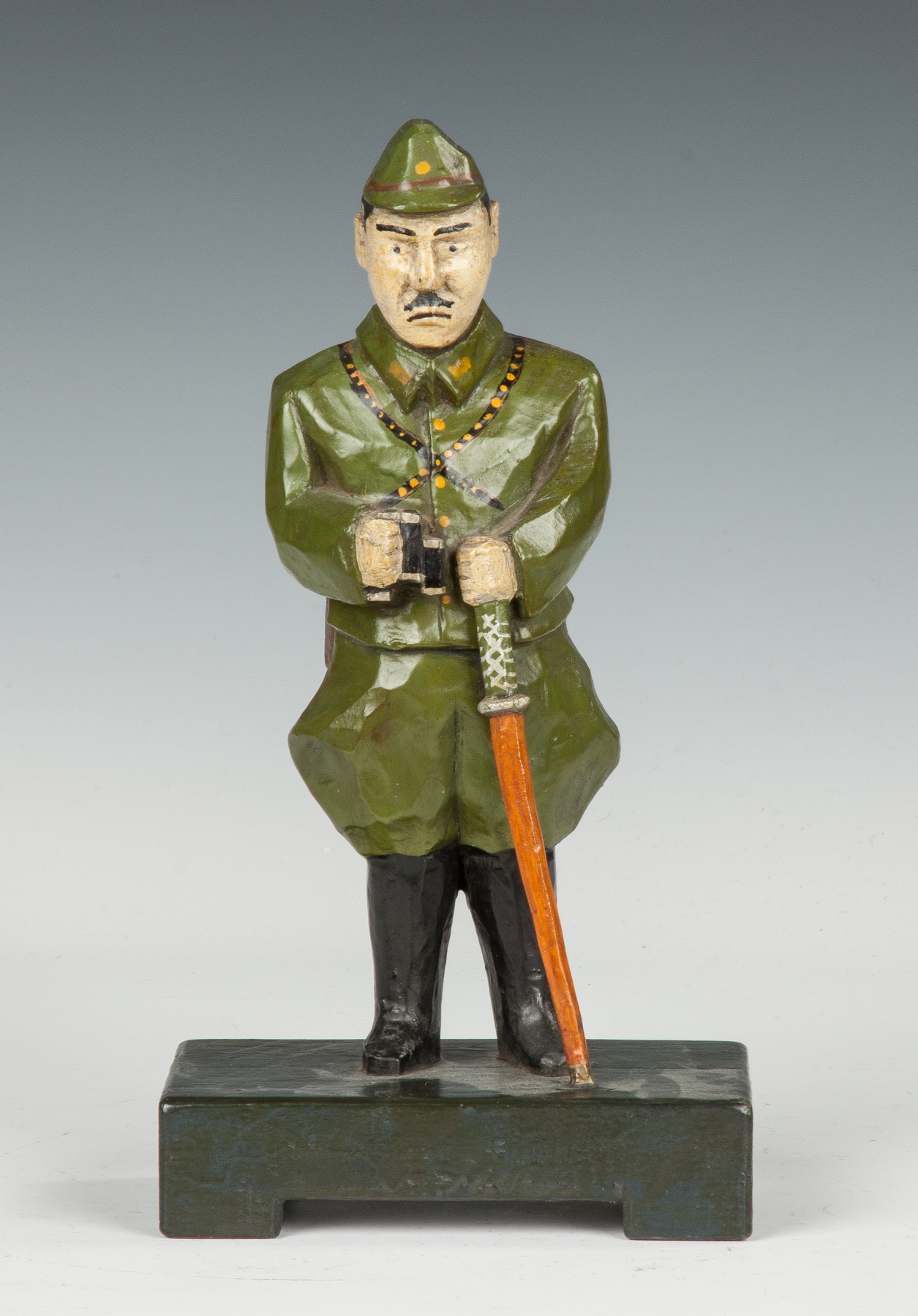 Appraisal: Japanese Officer Carved Figure Sgn